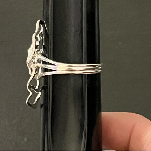 Sterling Silver Large Blooming Rose Flower 925 Statement Ring Size 11.5-12 - Picture 9 of 16